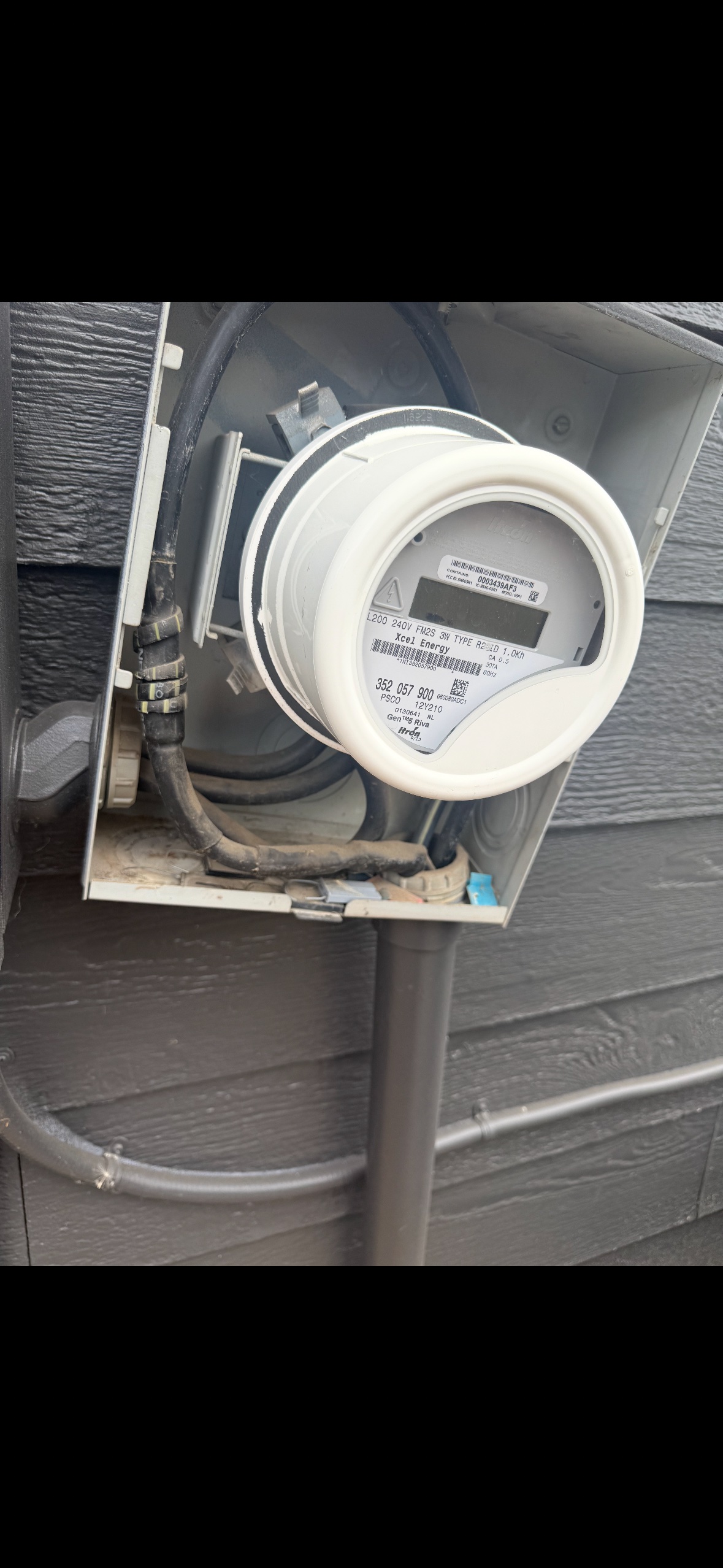 Old meter housing before replacement