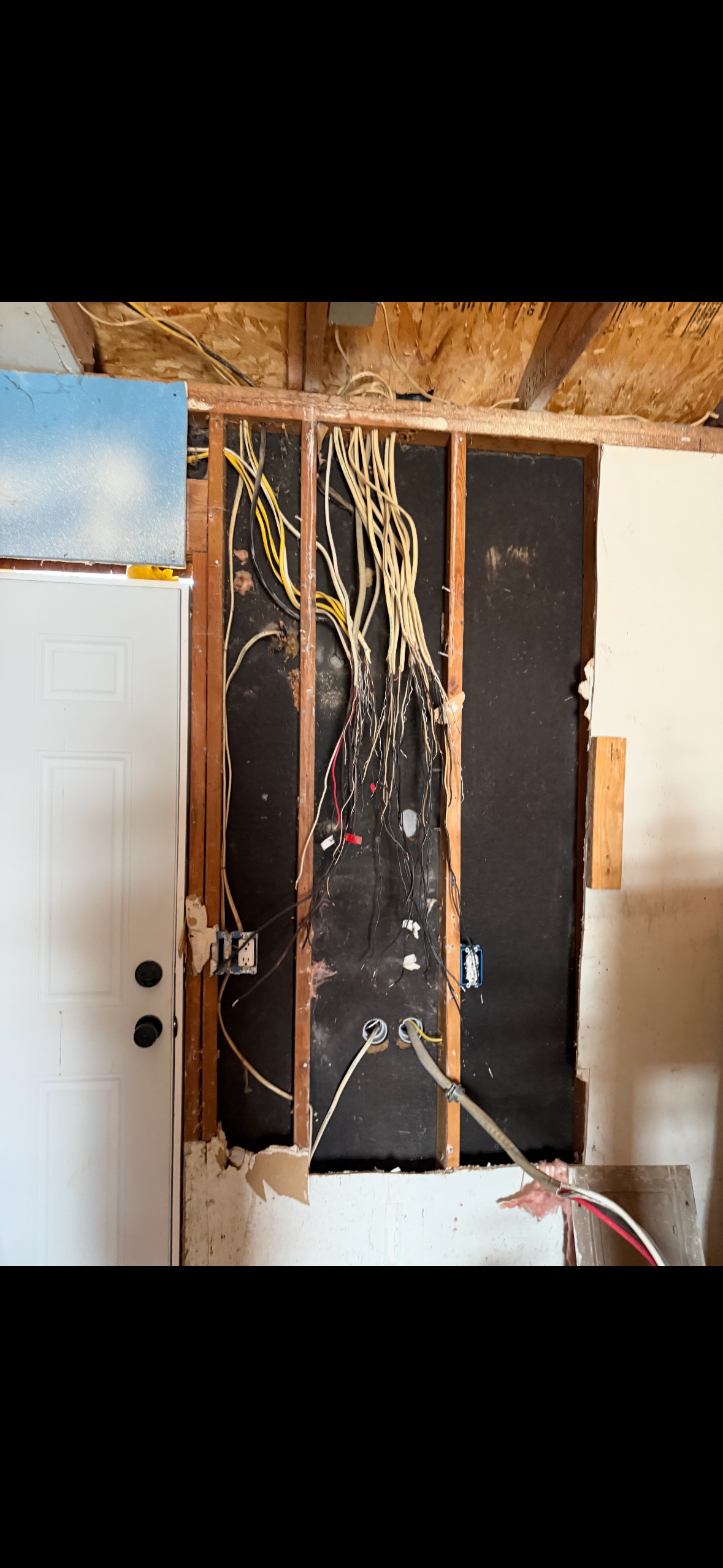 Panel rewire rough-in work